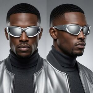 Men Sunglasses Vibe Shield Shades Boast A Sleek And Chrome Wrap-around Aesthetic